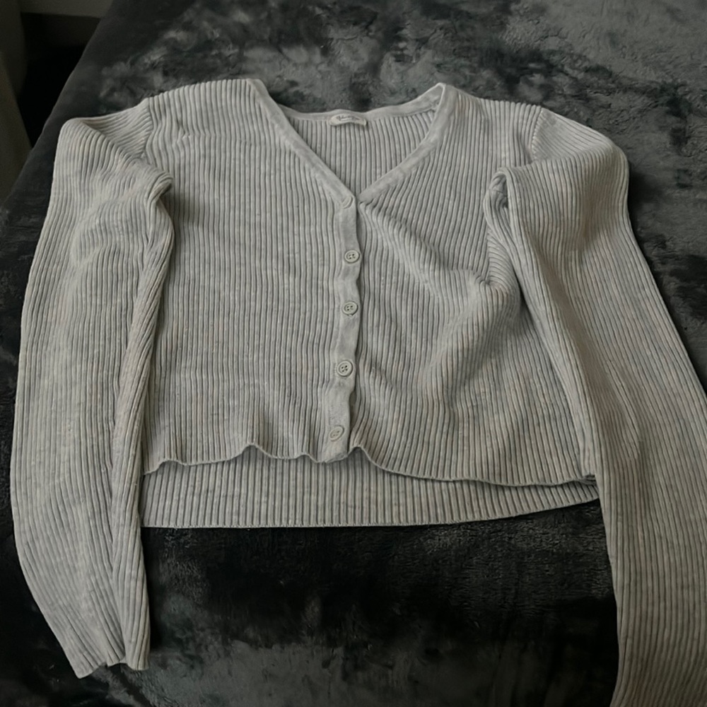 gray whitish button up long sleeve